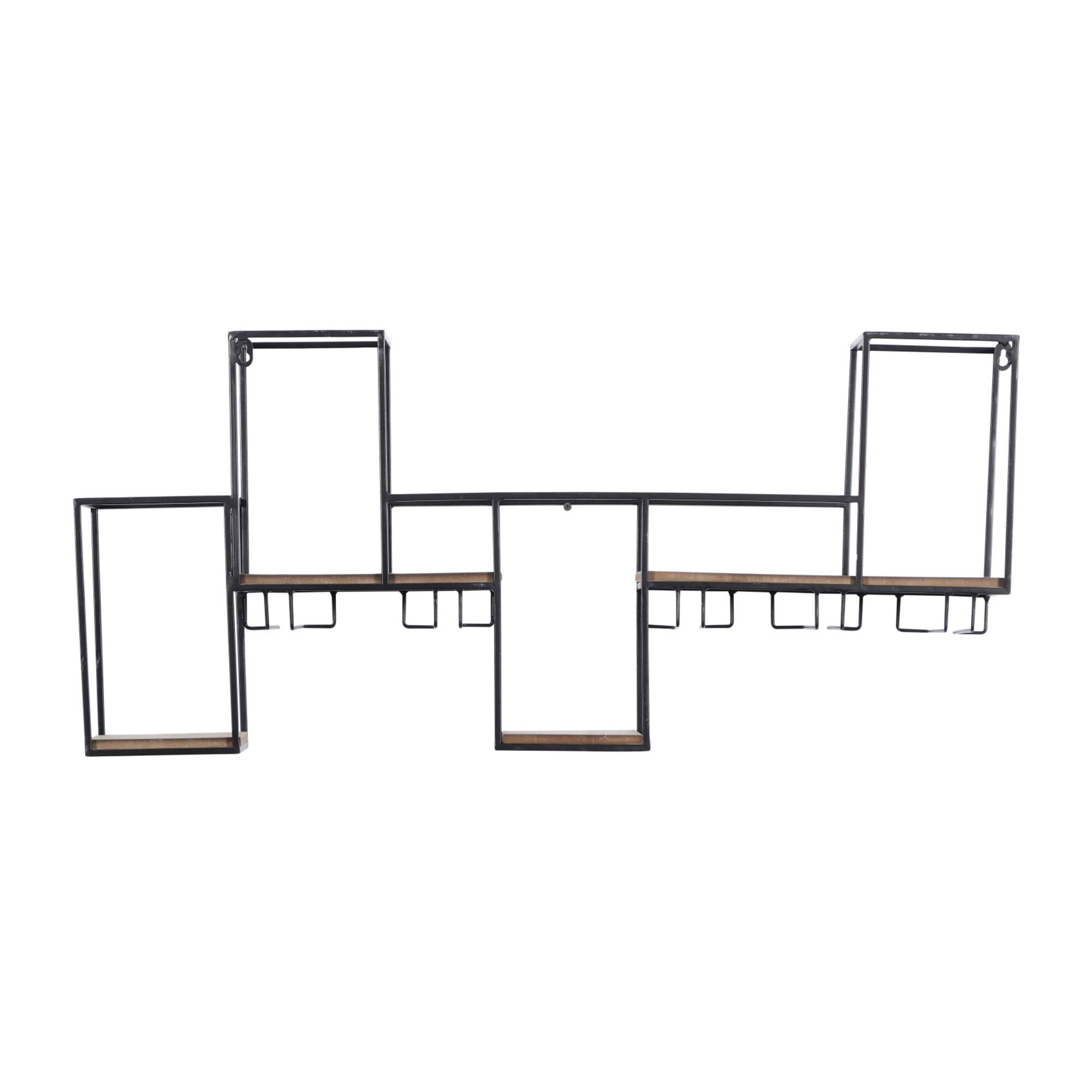 36" Black Metal Contemporary Wine Rack